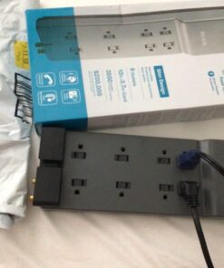 Belkin Surge Protector Power Strip - 8 AC Multiple Plug Outlet & 12 ft Heavy Duty Extension Cord - Outlet Extender - Flat Plug Power Strip - Great for Home, Office & Computer Charging - 3,550 Joules 12 feet 8-Outlet 29 71hkIZu3uiL
