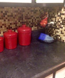 Signature Housewares Sorrento Collection Canisters, Ruby Antiqued Finish, Set of 3 11 71hmF0pLaL