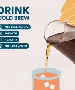 Alternative view of Airtight Cold Brew Iced Coffee Maker Pitcher (& Iced Tea Maker) with Spout – 1.5L/ 51oz Ovalware RJ3 Brewing Glass Carafe with Removable Stainless Steel Filter 1.5 Liter