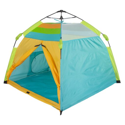 Pacific Play Tents One Touch Tent 48" X 38.5" High, Green/Orange/Blue