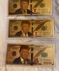 Authentic $100 President Donald Trump Authentic 24kt Gold Plated Commemorative Bank Note Collectors Item by Aizics Mint 28 71hnzTMOaeL
