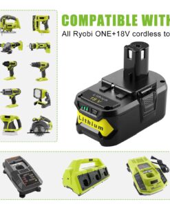 Alternative view of Powilling 2Pack 6.0Ah 18V Replacement Battery for Ryobi 18V Lithium Battery P102 P103 P105 P107 P108 P109 Ryobi ONE+ Cordless Tool