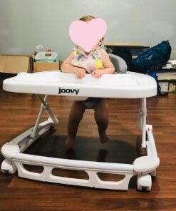 Joovy Spoon Baby Walker & Activity Center Featuring Three Adjustable Heights, Tough Luggage Grade Seat Material, and 30 lb Weight Capacity - JPMA Safety Certified (Charcoal) Charcoal 55 71hs aUteAL 1