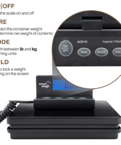 Smart Weigh Digital Shipping and Postal Weight Scale, 110 lbs x 0.1 oz, UPS USPS Post Office Scale 33 71hsANlQEBL