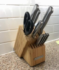 KitchenAid KKFSS14BO 14 Piece Classic Forged Series Brushed Stainless Steel Cutlery Set, Bamboo Wood 14 PC Classic Forged Cutlery Set 32 71huuiR4xL