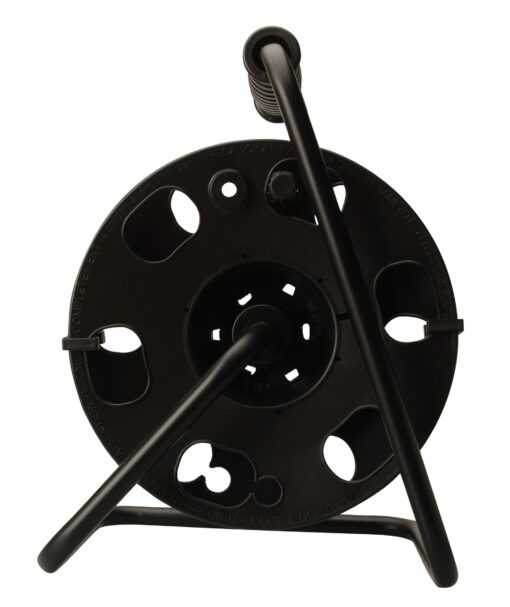 Woods 22849 Metal Extension Cord Reel Stand In Black, Heavy Duty, Quick Snap Together Design, Sturdy and Durable Stand, Easy to Grip Handles, Holds Up To 100 Feet, 14/3 Gauge Cord