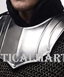 NauticalMart Knight Gorget - Medieval Neck Armor One Size Fit All - Silver Armour 5 71hvAYa8eSL