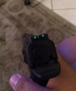 Truglo TFO Tritium & Fiber-Optic Handgun Sight Durable Snag-Resistant Glowing Front & Rear Night Sight, Compatible with Smith & Wesson M&P Series Green Rear Sight 34 71hwRIedQmL 1