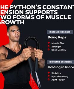 Python Power Twister Bar - Upper Body Exercise for Chest, Shoulder, Forearm, Bicep and Arm Strengthening Workout Equipment by Core Prodigy 45-110 lb 21 71hxGqOdDAL