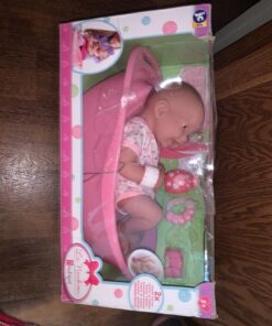 8 piece Layette Deluxe Bathtub Gift Set | JC Toys - La Newborn | 14" Life-Like Smiling Vinyl Newborn Doll w/ Accessories | Pink | Waterproof |Ages 2+ Bath Pink 37 71hyIZLZTvL