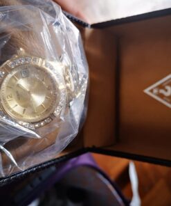 GUESS Bracelet Watch with Date Feature Gold Tone/Champagne/Gold Tone 37 71hzPrjn4EL