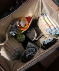 Hafmall Diaper Bag Backpack, Multifunctional Baby Diaper Bag with Stroller Hooks, Stylish Baby Bag for Mom Dad, Gray Black Black Gray 84 71hzzO6DdL