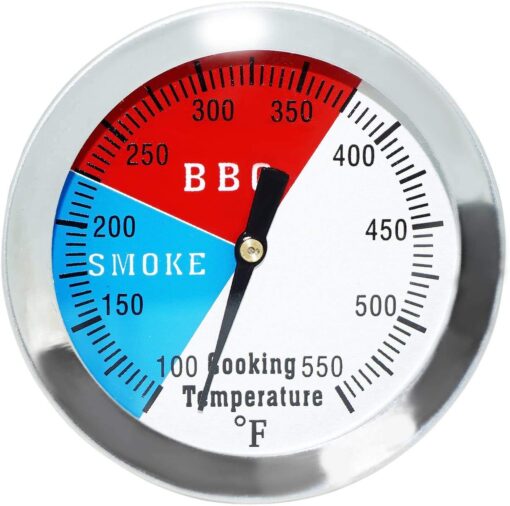 2 inch BBQ Thermometer Gauge Charcoal Grill Pit Smoker Temp Gauge Grill Thermometer Replacement for Smoker Grill Wood Charcoal Pit, Heat Indicator Grill Temp Thermometer 1