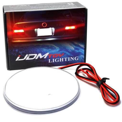 iJDMTOY Compatible With BMW Front Hood or Rear Trunk Lid, Brilliant Red 3.25-Inch 82mm Roundel LED Emblem Background Illumination Lighting Kit