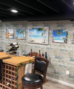 NuWallpaper NU3126 Beachwood Peel & Stick Wallpaper, Multicolor , Blue 37 71i1v LxHkL