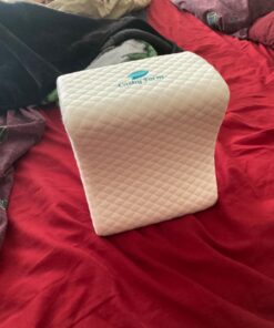 Cushy Form Knee Pillow for Side Sleepers - Standard Orthopedic Wedge Leg Pillow for Sleeping and Hip & Lower Back Pain - Contour Memory Foam Cushion for Pregnancy, Washable Cover & Travel Bag, White 54 71i4jeaxCqL