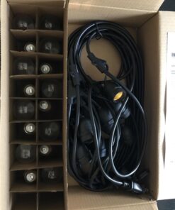 Foxlux String Lights - 48 ft LED Outdoor String Lights - Shatterproof, Waterproof Pergola Lights - 15 Hanging Sockets, Light Sensor, Edison Bulbs - Decor for Patio, Backyard, Garden, Bistro 50 71i4ma5zBhL