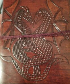 AzureGreen DOUBLE DRAGON Blank Page BOOK Handcrafted Leather Writing Unlined 5 x 7 JOURNAL (Brown) 30 71i4s z0aJL