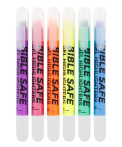 U.S. Office Supply Bible Safe Gel Highlighters, 6 Pack Set - 6 Different Bright Neon Fluorescent Highlight Colors Yellow, Orange, Pink, Purple, Green, Blue - Won't Bleed, Fade or Smear - Study Guide Multicolor (Pack of 6) 29 71i51mW3FNL