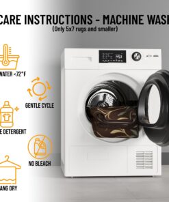 Machine Washable Leaves Design Non-Slip Rubberback 2x5 Traditional Runner Rug for Hallway, Kitchen, Bedroom, Entryway, 20" x 59", Brown Leaves Brown Runner - 20" x 59" 28 71i5JTG09wL