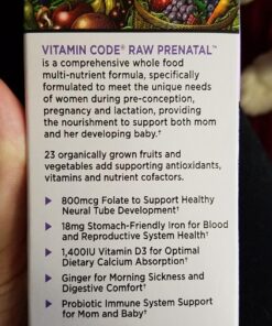 Garden of Life Prenatal Multivitamin for Women with Iron, Folate & Vitamin C and D3 for Neural Development & Probiotics for Immune Support – Vitamin Code – Non-GMO, Gluten-Free, Kosher, 10 Day Supply 30 Count (Pack of 1) 37 71i6F02rzSL 1