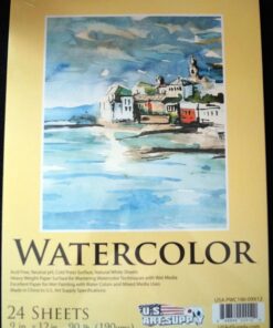 U.S. Art Supply 9" x 12" Premium Heavyweight Watercolor Painting Paper Pad, Pack of 2, 24 Sheets Each, 90 Pound (190gsm) - Cold Pressed, Acid-Free, Wet, Dry & Mixed Media - Artists, Students, Adults 35 71i6tdRYgNL