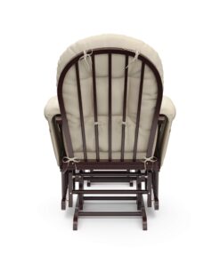 Storkcraft Premium Hoop Glider and Ottoman (Espresso, Beige) – Padded Cushions with Storage Pocket, Smooth Rocking Motion, Easy to Assemble, Solid Hardwood Base Espresso W/ Beige Micro 34 71i7 EwW4JL