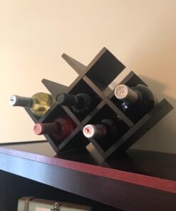 Kamenstein Butterfly Countertop Free-Standing Wooden Wine Rack, Dark Brown, 8-Bottle - 28 71i70 YtYpL