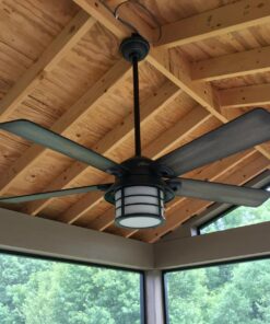 Hunter Fan Company Fan Key Biscayne Indoor/Outdoor Ceiling Fan with 2 LED Lights and Pull Chain Control, Weathered Zinc Finish, 54 Inch 54 71i7ZDPDBnL
