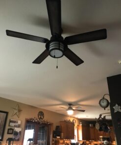 Hunter Fan Company Fan Key Biscayne Indoor/Outdoor Ceiling Fan with 2 LED Lights and Pull Chain Control, Weathered Zinc Finish, 54 Inch 43 71i9U3WtOsL