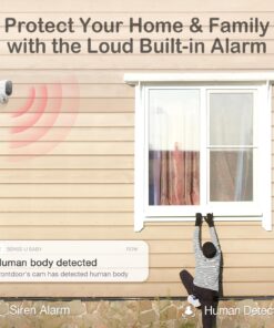 Sense-U Security Wireless Camera 2 for Outdoor or Indoor, FSA&HSA Eligible, HD Smart Monitor for Baby, Pet, Human, with Night Vision, PIR Motion Detection, Siren Alarm, No Monthly Fee 24 71iAPC7DbwL