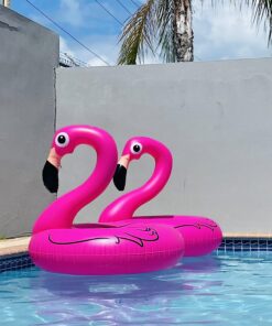 BigMouth Inc. Pink Flamingo Pool Float, Inflates to Over 4ft. Wide, Funny Inflatable Vinyl Summer Pool or Beach Toy, Patch Kit Included 34 71iAh9uLJL