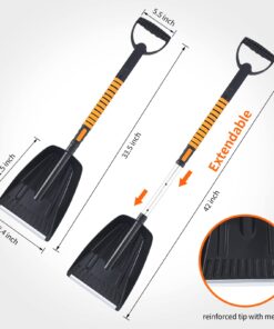5in1 Car Snow Ice Scraper and Brush for Car SUV Trucks, 1x Ice Snow Shovel, 1x Heavy Duty 42" Extendable Snow Cleaning Brush Squeegee Broom, 1x Scratch Ice Snow Scraper Remover for Car Windshield 42" With Shovel 44 71iAryVRLL