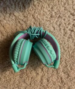 Kids Headphones, AILIHEN I35 On-Ear Headphones for School, 93dB Headphones Boy Girl, 3.5mm Wired Mic for Chromebook, Laptop (Green/Purple) Blue 43 71iBxoJ96L