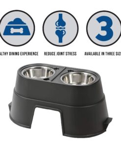OurPets Comfort Diner Elevated Dog Food Dish (Bowls Available in 4 inches, 8 inches and 12 inches for Large , Medium and Small Dogs), Black, 12-inch 29 71iCogFLW1L