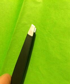 Tweezer Guru Tweezers for Women - Slant Pointed Precision Tweezers for Eyebrows & Ingrown Hair Removal - Blackhead and Splinter Tweezer with Sharp Needle Nose Point for Plucking (Black) 1 Count (Slant) Black 46 71iDA13DYML