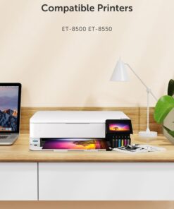 Hiipoo 600ML Sublimation Ink for ET-8500 ET-8550 Wide-Format Supertank Printers Heat Press Transfer on T-Shirt Tumblers (6x100ML, BK PB C M Y GY) 26 71iDChQJU6L