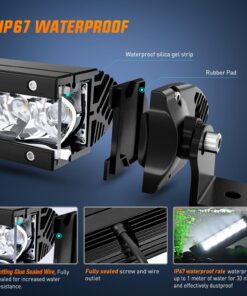 Nilight 40001S-B Bar Super Slim 2PCS 7 Inch 30W Spot Driving Fog 3600LM Single Row Off Road LED Lights for Jeep-2 Style Mounting Brackets, 2 Years Warranty White 44 71iEFTYKEqL