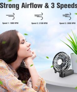 VersionTECH. Mini Handheld Fan, USB Desk Fan, Small Personal Portable Table Fan with USB Rechargeable Battery Operated Cooling Folding Electric Fan for Travel Office Room Household Black 38 71iEj9CdcFL