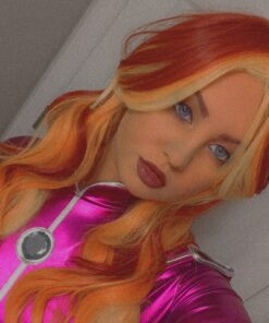 MQ Women Orange Yellow Wigs, Long Curly Wavy Wig for Girls 29.5 Inch Colorful Wigs Cosplay Costume Party Fluffy Wig Synthetic Charming Heat Friendly Ombre Wigs (Yellow to Orange to Red) 47 71iFNy5YLuL