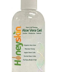 Organic Aloe Vera Gel - 100% Pure for Skin, Sunburn Relief & Face Moisturizer - Extracted from Aloe Vera Plant with Manuka Honey, Orchid & Apple Stem Cells - Everyday Use - 8 Fl Oz 8 Fl Oz (Pack of 1) 43 71iFRx8U64L 1