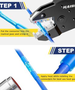 haisstronica 120PCS 12-10 Awg Yellow Heat Shrink Butt Connectors-Tinned Red Copper 1mm-Marine Grade Insulated Crimp Wire Connectors-Waterproof Electrical Connectors-Butt Splice for Marine,Boat,Stereo Yellow AWG 12-10 9 71iFuRKzuVL