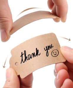 SallyFashion 100pcs Kraft Paper Gift Tags with String, Blank Gift Bags Tags Price Tags(Brown) 100pcs Brown 24 71iH0FcLT9L