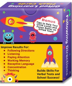 TestingMom.com Gifted Learning Flash Cards – Following Directions for 1st Grade - 2nd Grade – Practice for Grade 1 - Grade 2 CogAT Test, Iowa Test (ITBS), OLSAT Test, NYC Gifted and Talented, WPPSI 14 71iI7Xobo L