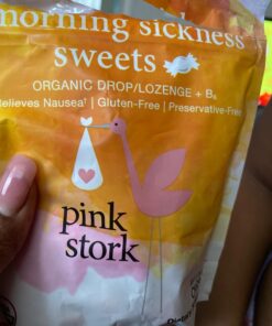Pink Stork Morning Sickness Sweets, Organic Mango Ginger Candy with Vitamin B6 for Morning Sickness Support and Occasional Motion Sickness, Pregnancy Must Haves - 30 Wrapped Drops 30 71iJH7O0IBL