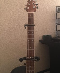 Guitar Capo Deluxe for Guitars, Ukulele, Banjo, Mandolin, Bass -Made of Premium Quality Zinc Alloy for 6 & 12 String Instruments- Luxury Accessories Nordic Essentials&trade- (Black) Sleek Metallic Black 19 71iJnxnE4L