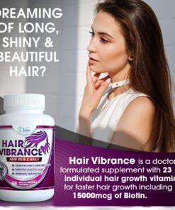 Hair Vibrance Hair Skin and Nails Vitamins - Doctor Formulated with 15000mcg Biotin for Hair Growth and 23 Hair Growth Vitamins for Longer Shiny Full Healthier Hair Skin Nails and Lashes (2 Pack) 1 Count (Pack of 1) 8 71iJtRgDPqL