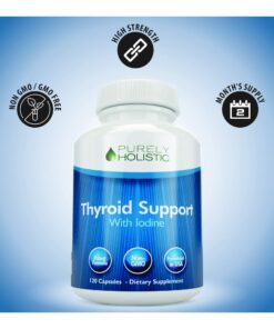 Purely Holistic Thyroid Support Supplement with Iodine - 120 Capsules - 2 Month Supply - with L-Tyrosine, B12, Magnesium, Ashwagandha, Kelp & More - Formulated for Women - Non GMO 27 71iKGANAMOL