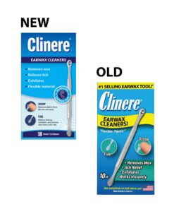 Clinere® Ear Cleaners, 10 Count Earwax Remover Tool Safely and Gently Cleaning Ear Canal at Home, Ear Wax Cleaner Tool, Itch Relief, Ear Wax Buildup, Works Instantly, Exfolimates, Earwax Cleaners. 10 Count (Pack of 1) White 29 71iKS5NSocL