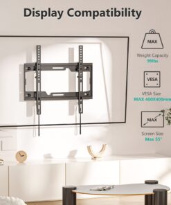 WALI Tilt TV Wall Mount Bracket for Most 26-55 inches LED, LCD, OLED Flat Screen TVs up to 99lbs with Mounting Holes 100x100mm to 400x400mm (TTM-1), Black 27 71iKoOSutvL